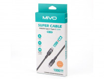 Кабель Type-C-Type-C (120W) Mivo MX-13T, нейлон, 1м - 2